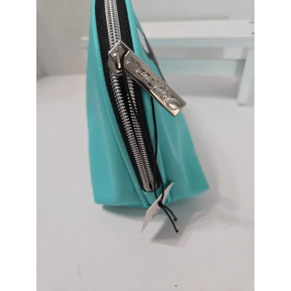 Marc Tetro French Bulldog Cosmetic Case Zipper Bag Aqua Color New With Tags